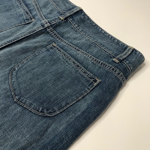 OLD NAVY Medium Washed Distressed Pocket Blue Jean Slit Denim Skirt SIZE 6 - Picture 8 of 11